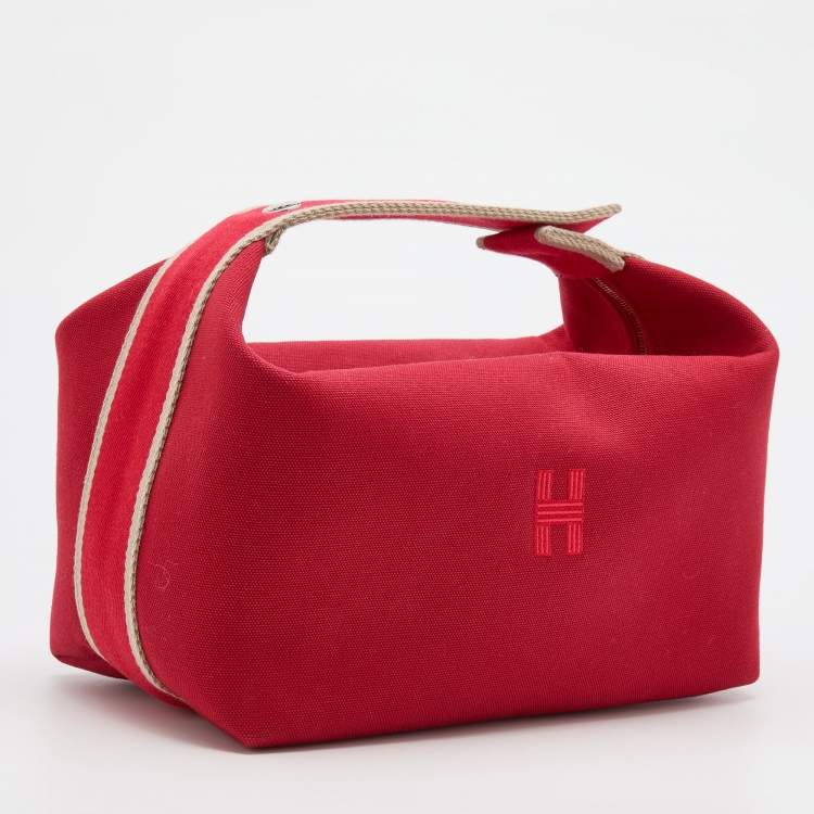 Pre Owned Hermes Carmin Toile Large Bride-A-Brac Cosmetic Pouch