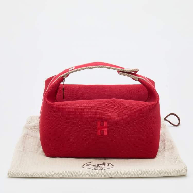 Pre Owned Hermes Carmin Toile Large Bride-A-Brac Cosmetic Pouch