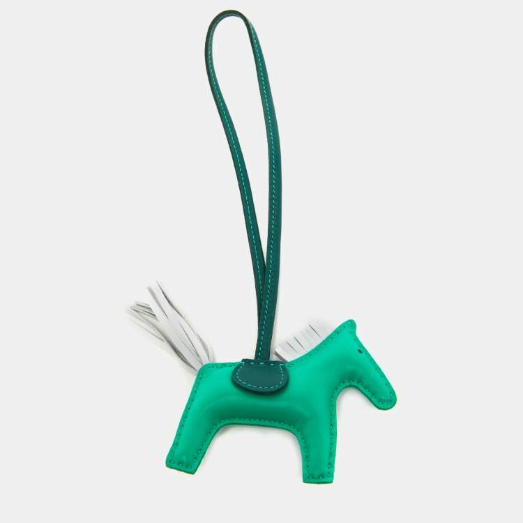 Pre Owned Hermes Menthe/Malachite/Blue Brume Milo Leather Rodeo Grigri Bag Charm PM