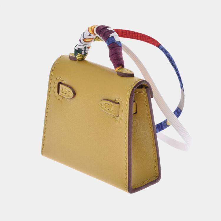 Hermes Yellow Tadalekt Leather Gold Hardware Kelly Twilly Charm Bag Hermes