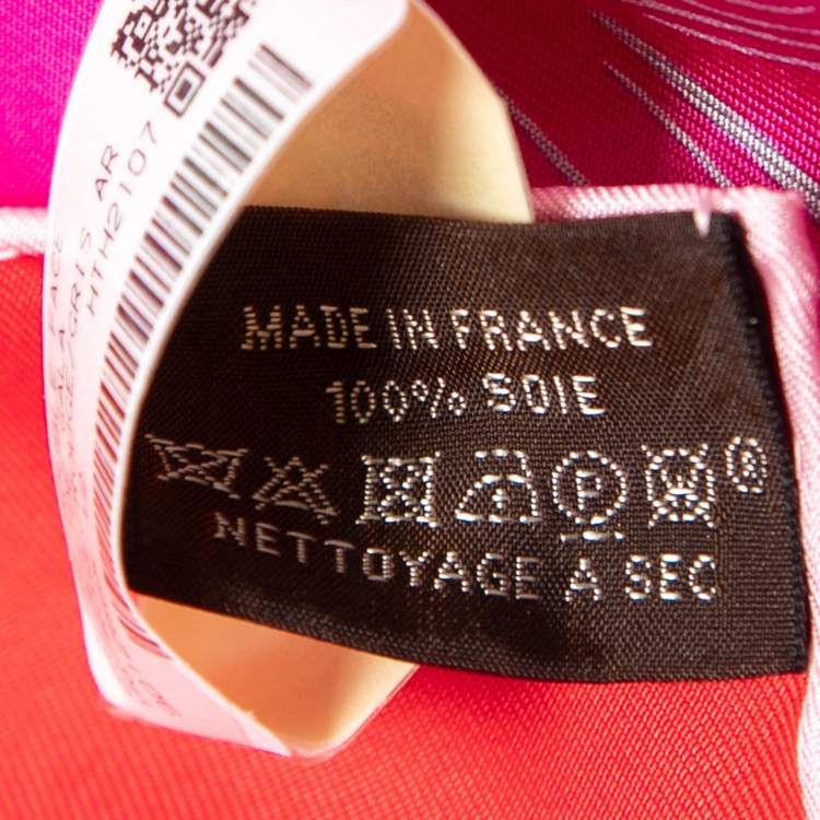 Pre Owned Hermes Rose/Rouge Brides de Gala Double Face Silk Scarf