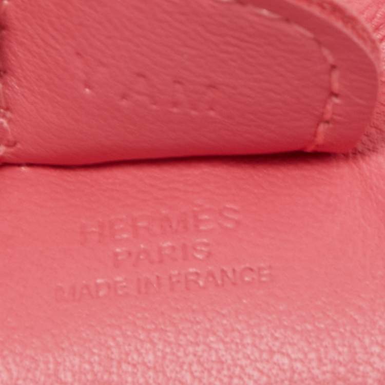 Pre Owned Hermes Rose Azalee Milo Leather Rodeo Grigri Bag Charm PM