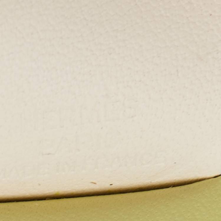 Pre Owned Hermes Jaune Bourgeon/Bleu Brume/Nata Milo and Swift Leather Rodeo Pegase Bag Charm PM