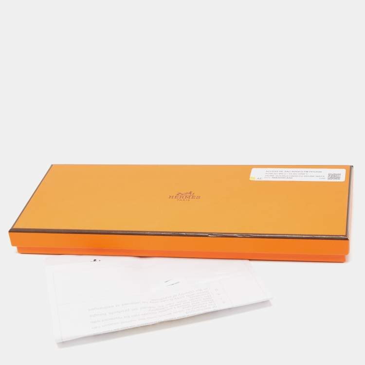 Pre Owned Hermes Jaune Bourgeon/Bleu Brume/Nata Milo and Swift Leather Rodeo Pegase Bag Charm PM