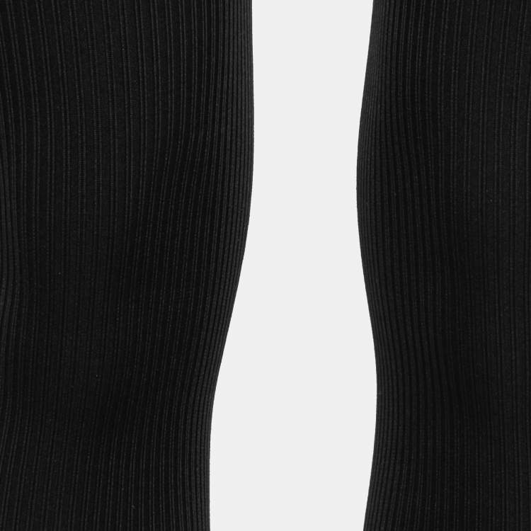 Pre Owned Hermes Black Silk Rib Knit Gaiters