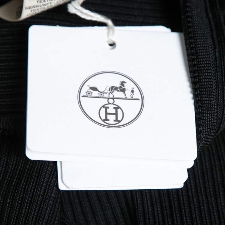 Pre Owned Hermes Black Silk Rib Knit Gaiters