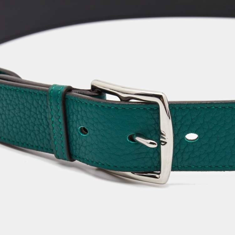 Pre Owned Hermes Malachite Taurillon Clemence Etriviere Belt 90 CM