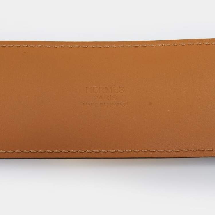 Pre Owned Hermes Bleu Saphir Epsom Leather Collier De Chien Belt 90CM