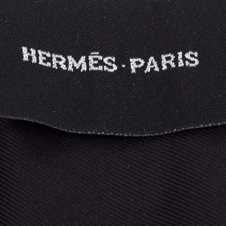Pre Owned Hermès Black Sequin Embroidered Silk Twilly