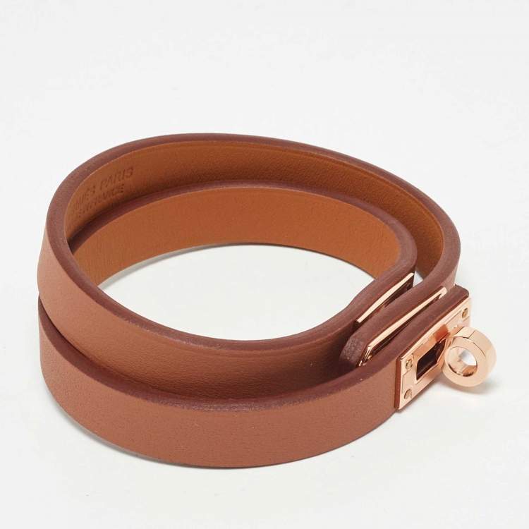 HERMES Mini Kelly Double-Tour Leather Bracelet