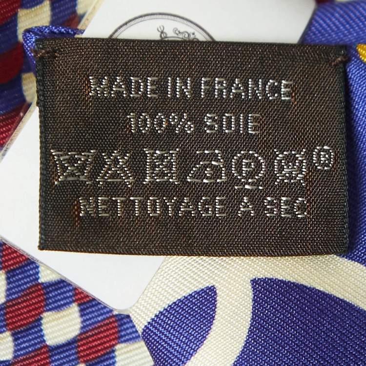 Pre Owned Hermès Blue Mors Et Tresses Printed Silk Maxi Twilly