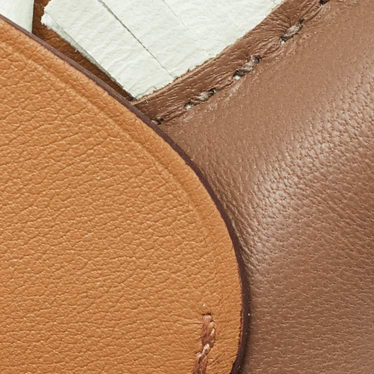 Pre Owned Hermes Etoupe/Biscuit/Vert Fizz Milo Lambskin and Swift Leather Rodeo Pegase Bag Charm PM