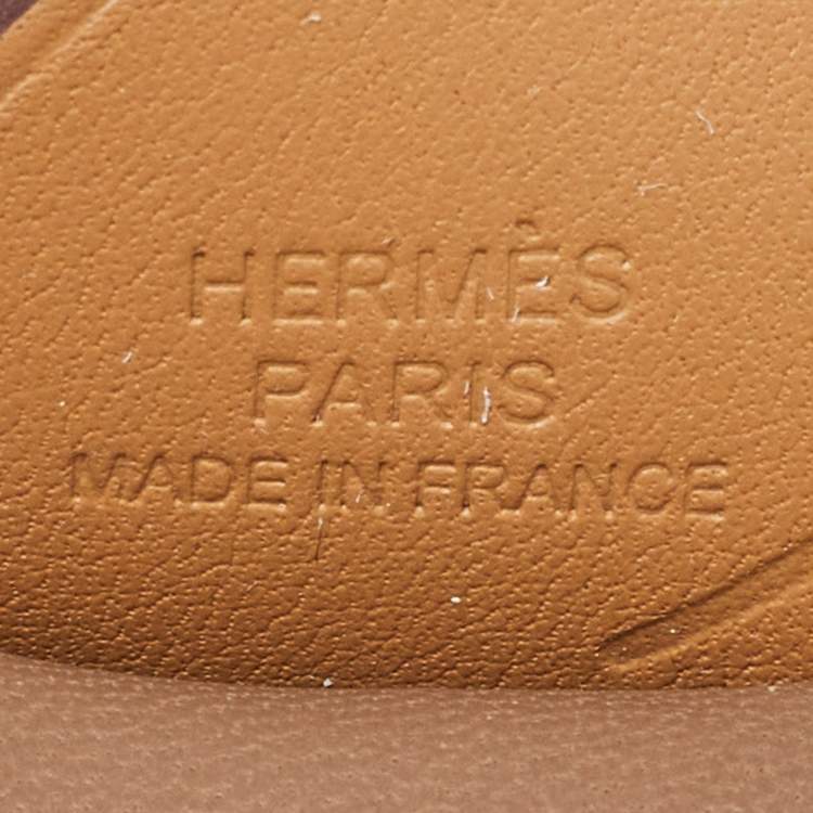 Pre Owned Hermes Etoupe/Biscuit/Vert Fizz Milo Lambskin and Swift Leather Rodeo Pegase Bag Charm PM
