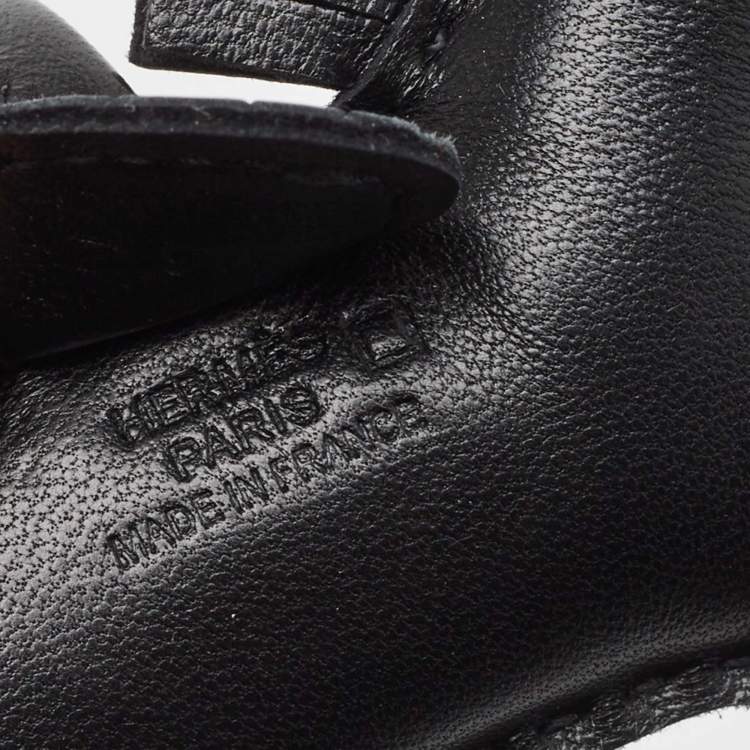 Pre Owned Hermes So Black Milo Leather and Matte Alligator Touch GriGri Rodeo Bag Charm PM