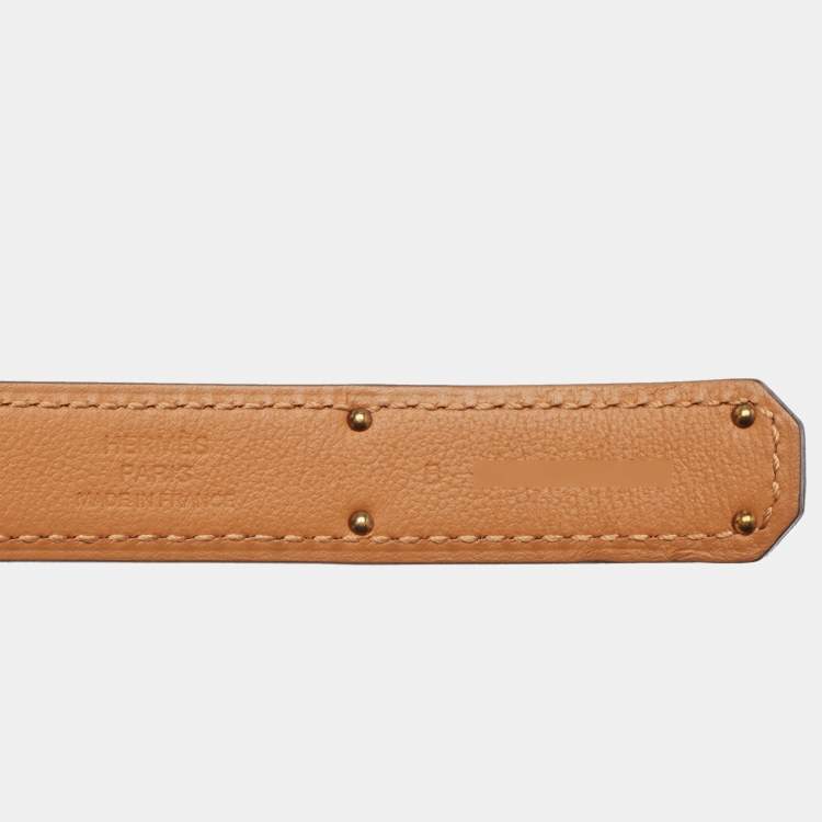 مملوكة مسبقًا Hermes Noir Epsom Leather Gold Tone Finish Kelly 18 Belt Adjustable