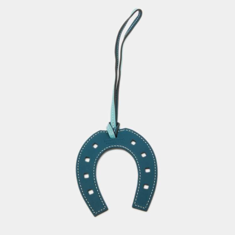 Pre Owned Hermès  Bleu Atoll/Colvert Swift Leather Paddock Fer a Cheval Bag Charm