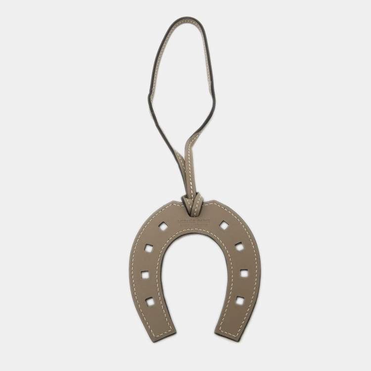 Pre Owned Hermès Gris Asphalt Swift Leather Paddock Fer a Cheval Bag Charm