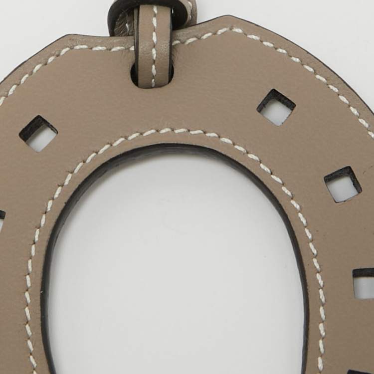 Pre Owned Hermès Gris Asphalt Swift Leather Paddock Fer a Cheval Bag Charm