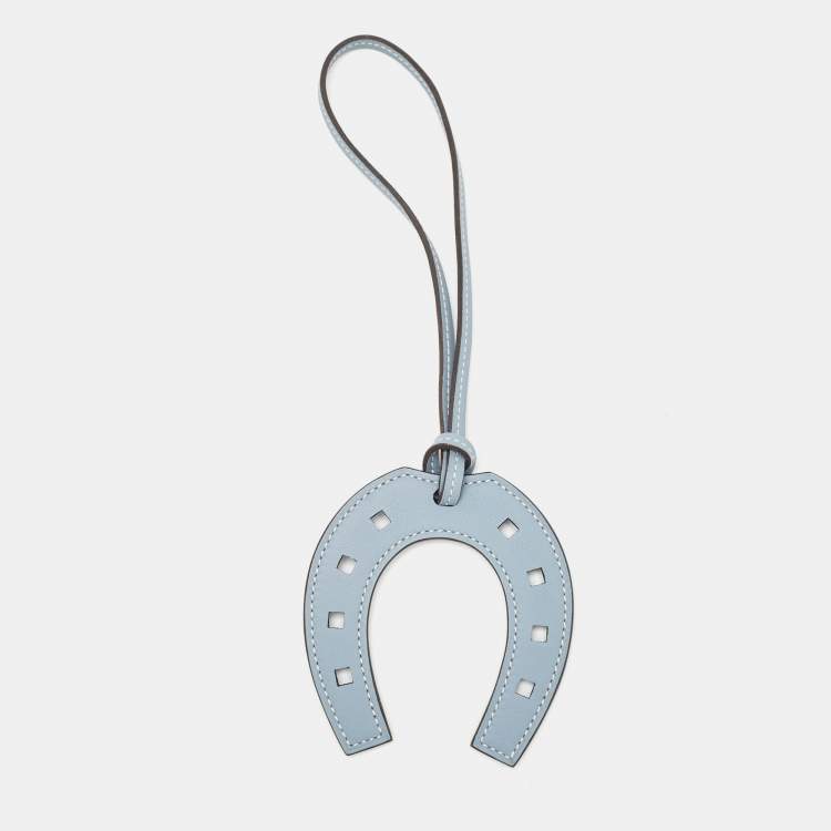 Pre Owned Hermès Bleu Lin Swift Leather Paddock Fer a Cheval Bag Charm