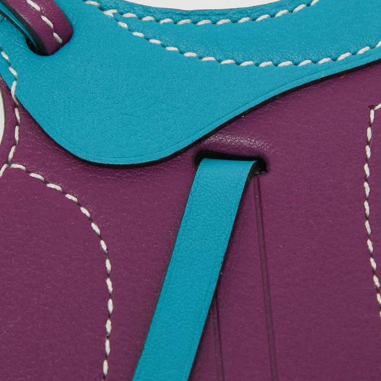 Pre Owned Hermès  Anemone/Bleu Izmir Swift Leather Paddock Selle Horse Saddle Bag Charm