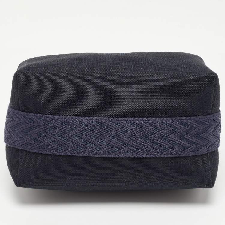 Pre Owned Hermes Bleu Nuit Canvas Small Bride-A-Brac Pouch