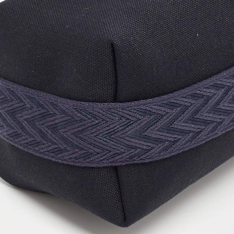 Pre Owned Hermes Bleu Nuit Canvas Small Bride-A-Brac Pouch
