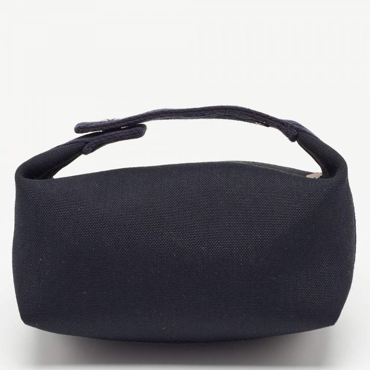 Pre Owned Hermes Bleu Nuit Canvas Small Bride-A-Brac Pouch