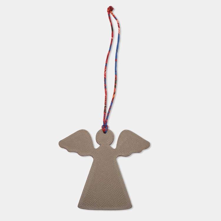 Pre Owned Hermès Etain/Colvert Epsom and Togo Leather Angel Bag Charm