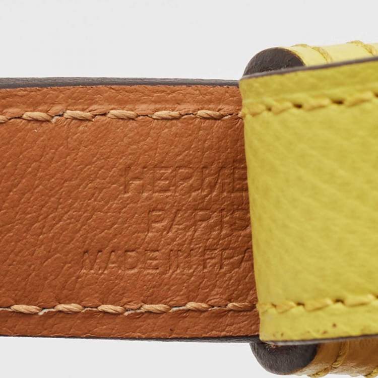 Pre Owned Hermès Jaune Citron Epsom Leather Kelly Belt