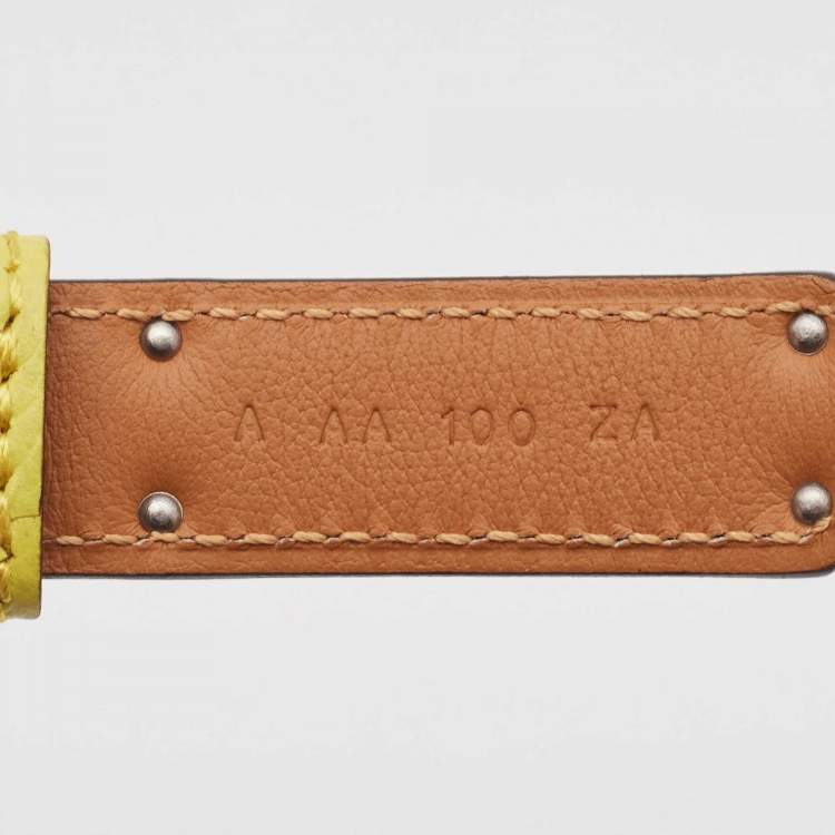 Pre Owned Hermès Jaune Citron Epsom Leather Kelly Belt