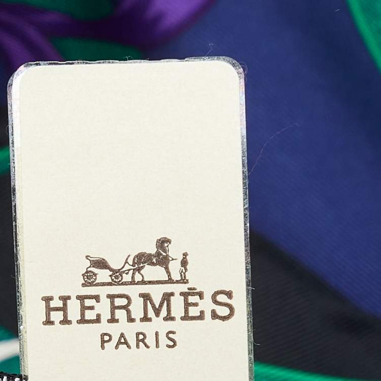 Pre Owned Hermes Black La Promenade du Matin Silk Scarf