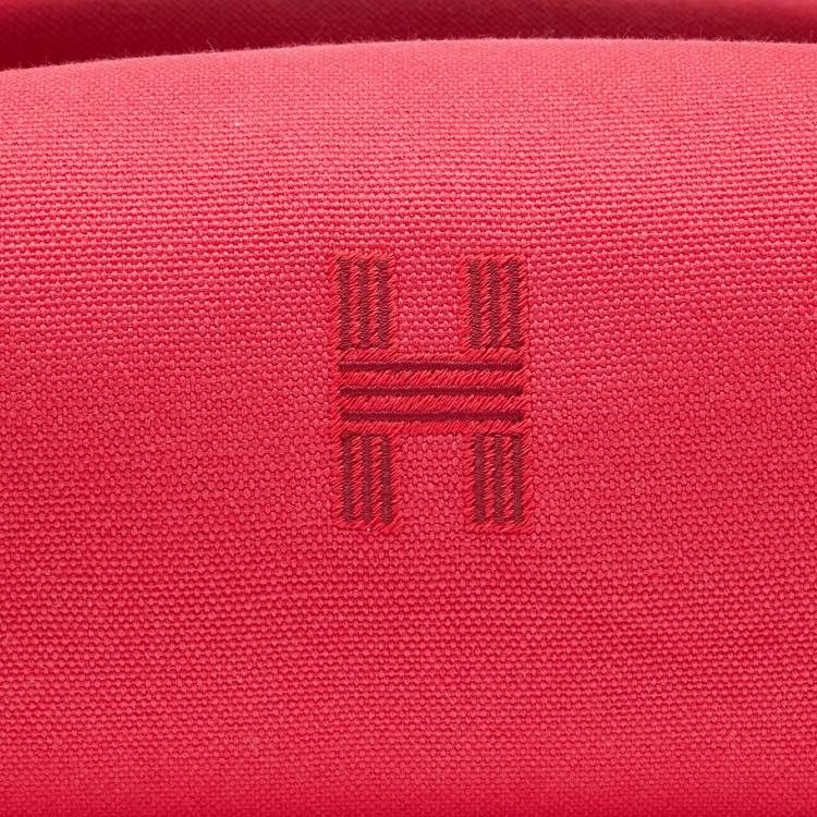 Pre Owned Hermes Hibiscus Canvas Small Bride-a-Brac Pouch