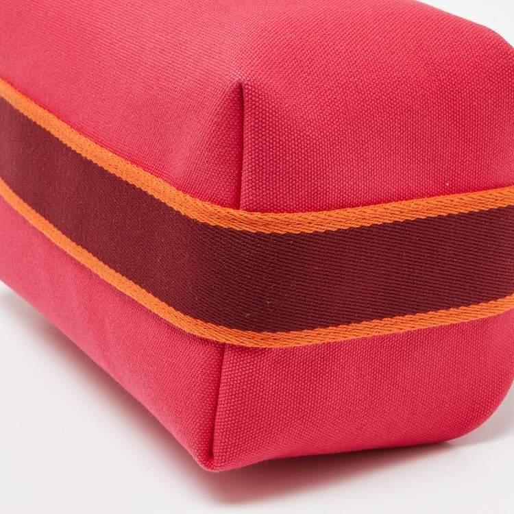 Pre Owned Hermes Hibiscus Canvas Small Bride-a-Brac Pouch