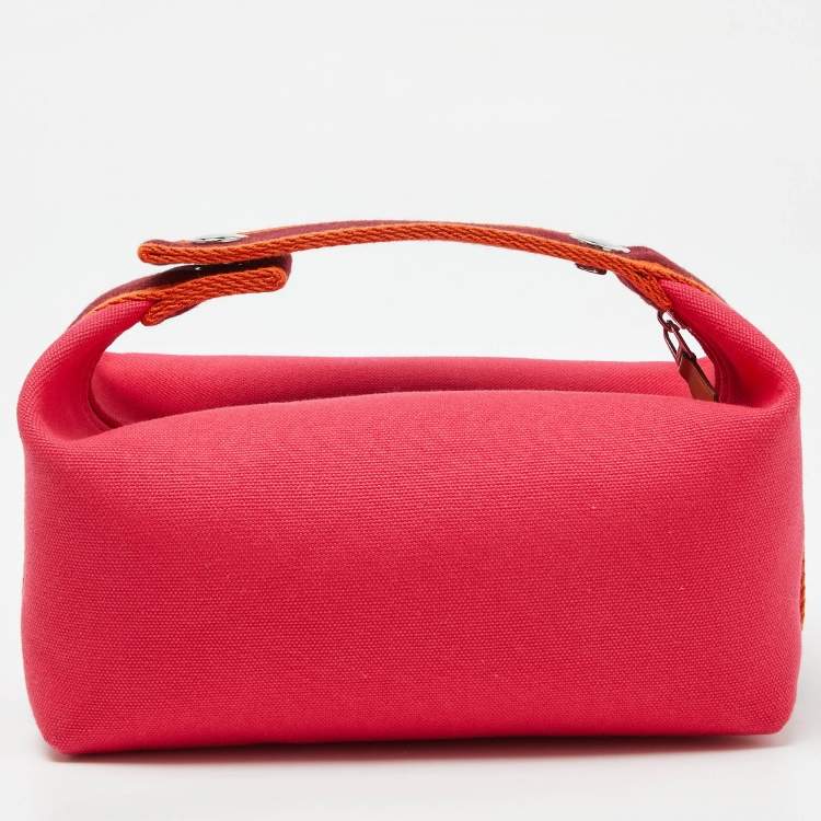 Pre Owned Hermes Hibiscus Canvas Small Bride-a-Brac Pouch