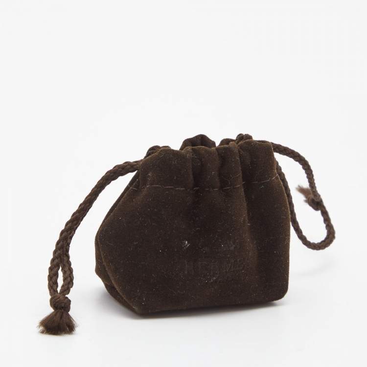 Pre Owned Hermes Bolduc 90 Gold Tone Scarf Ring