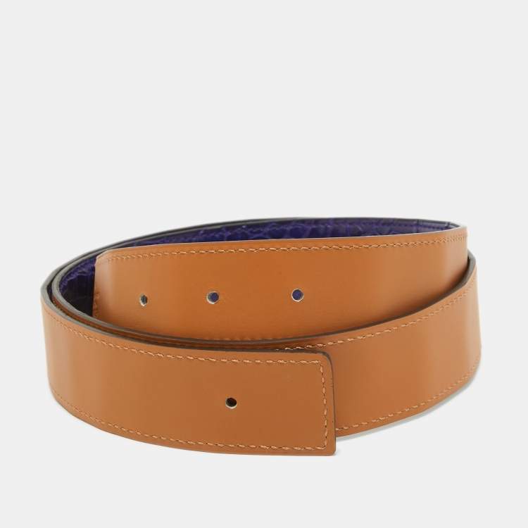 Pre Owned Hermes Iris Crocodile Porosus Belt Strap 90 CM