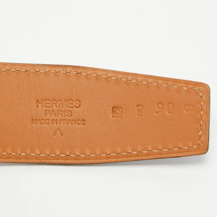 Pre Owned Hermes Iris Crocodile Porosus Belt Strap 90 CM