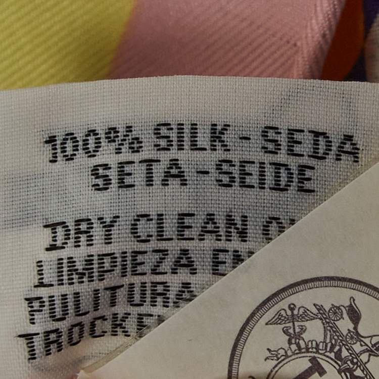 Pre Owned Hermès Pink Print Silk La Selle Imaginaire Scarf