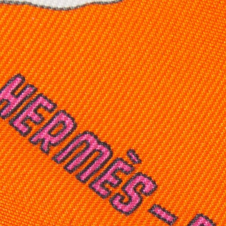 Pre Owned Hermès Orange Dress Code Silk Twilly