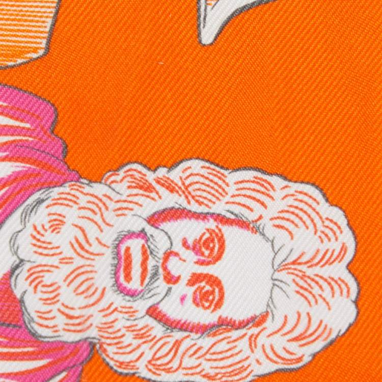 Pre Owned Hermès Orange Dress Code Silk Twilly