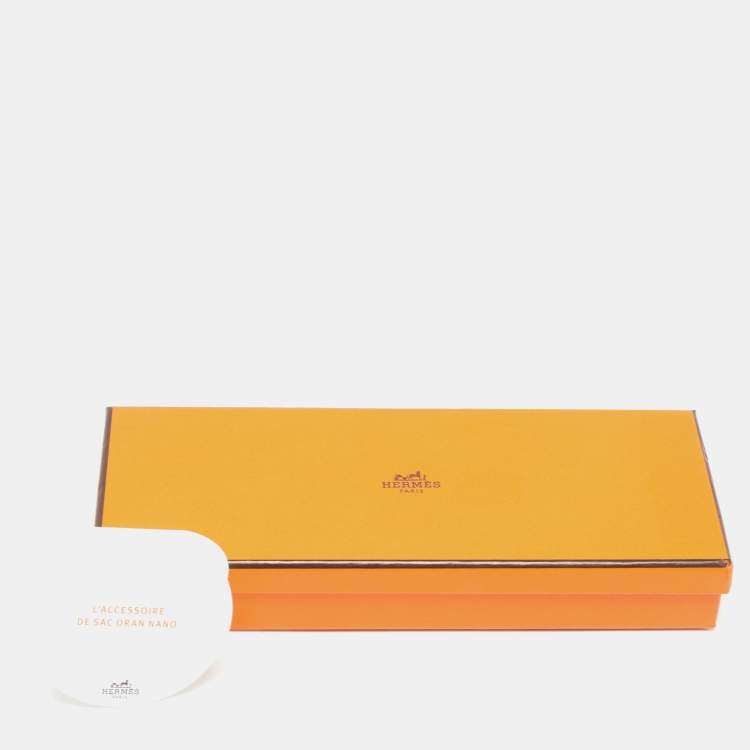 Pre Owned Hermes Black Swift and Epsom Leather Oran Nano Charm