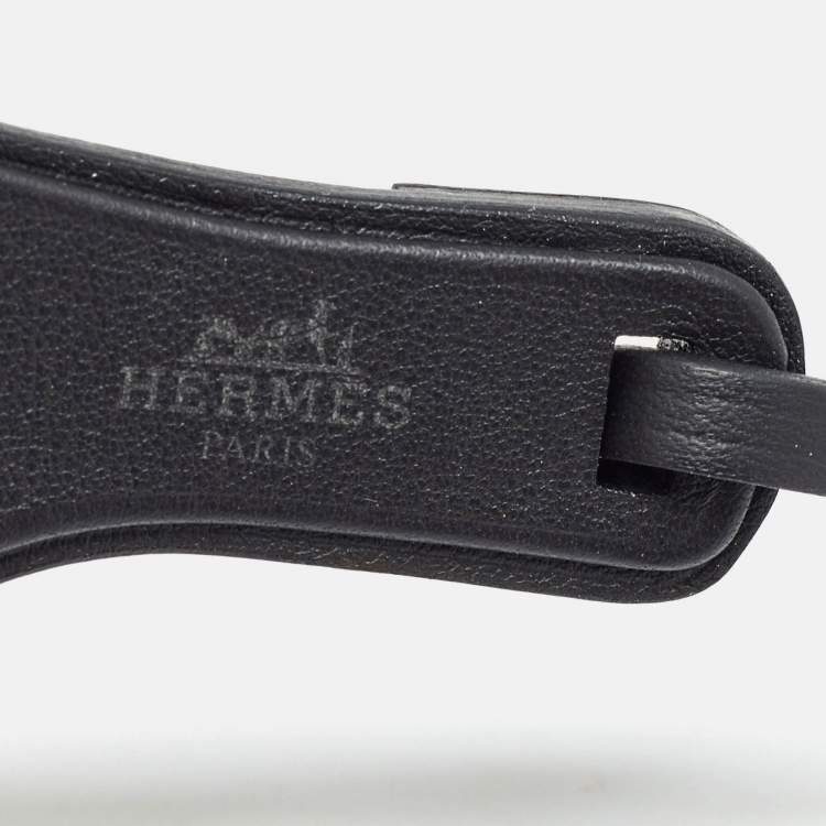 Pre Owned Hermes Black Swift and Epsom Leather Oran Nano Charm