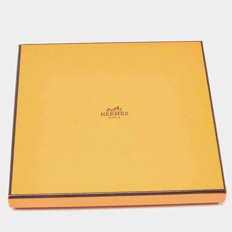 Pre Owned Hermes Orange Silk Les Voitures Nouvelles Scarf 