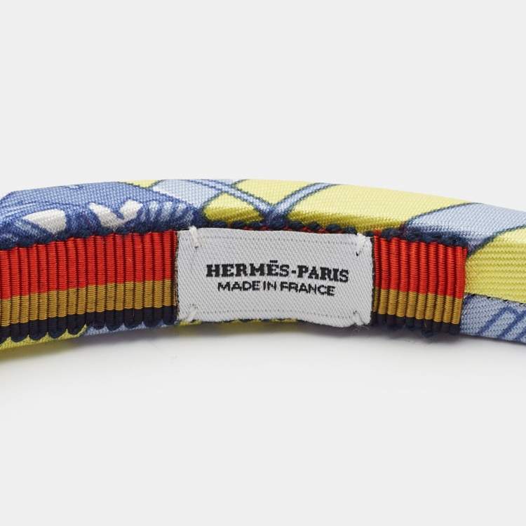 Pre Owned Hermes Blue Printed Silk La Legende du Cheval Elsa Headband