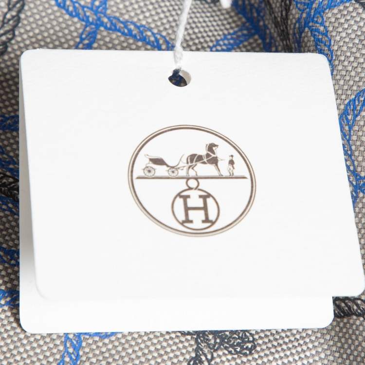 Pre Owned Hermès Grey Printed Canvas Robe Sans Manche Dress M