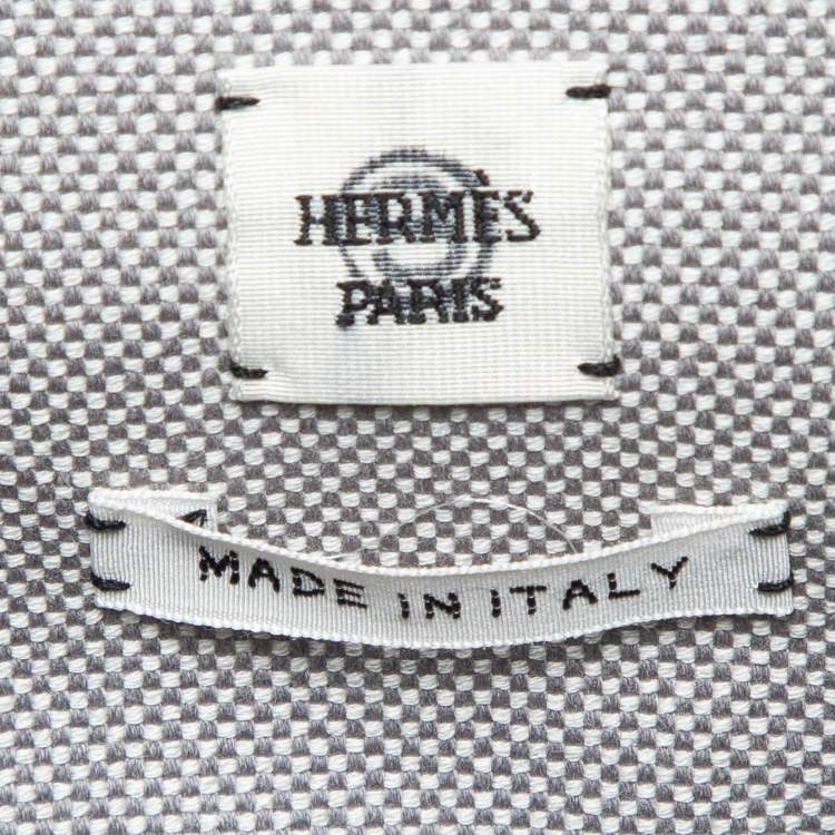 Pre Owned Hermès Grey Printed Canvas Robe Sans Manche Dress M