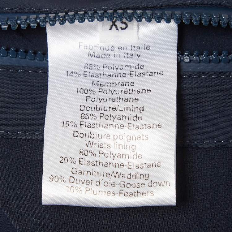 Pre Owned Hermès Navy Blue Nylon Puffer Down Jacket XS