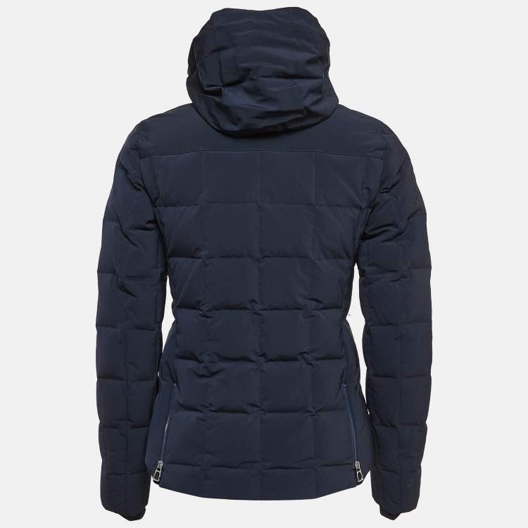 Pre Owned Hermès Navy Blue Nylon Puffer Down Jacket XS
