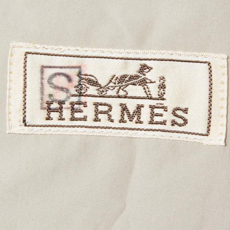 Pre Owned Hermes Tan Khaki Poplin Button-Up Jacket M