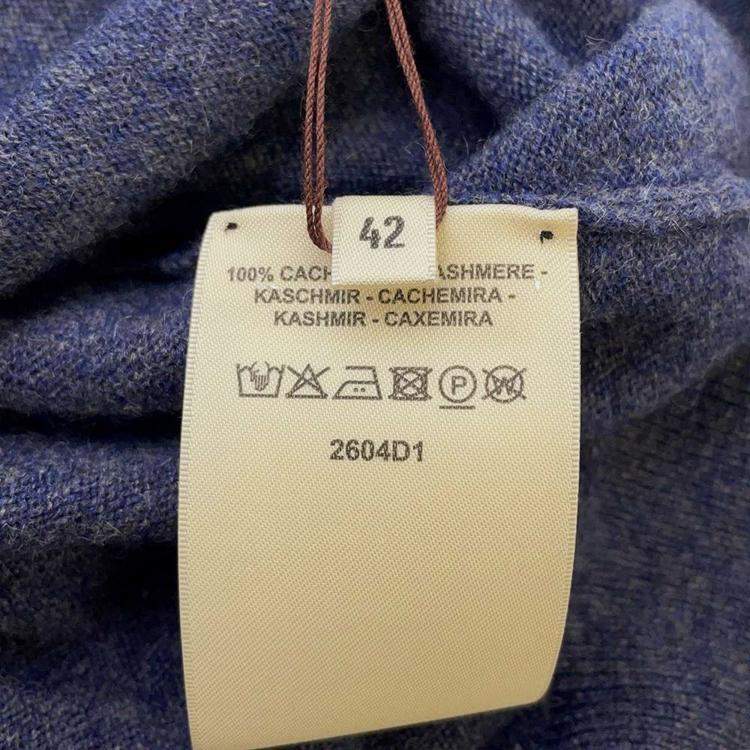 Pre Owned Hermes Blue Cashmere Sweater H-Lift Size 42